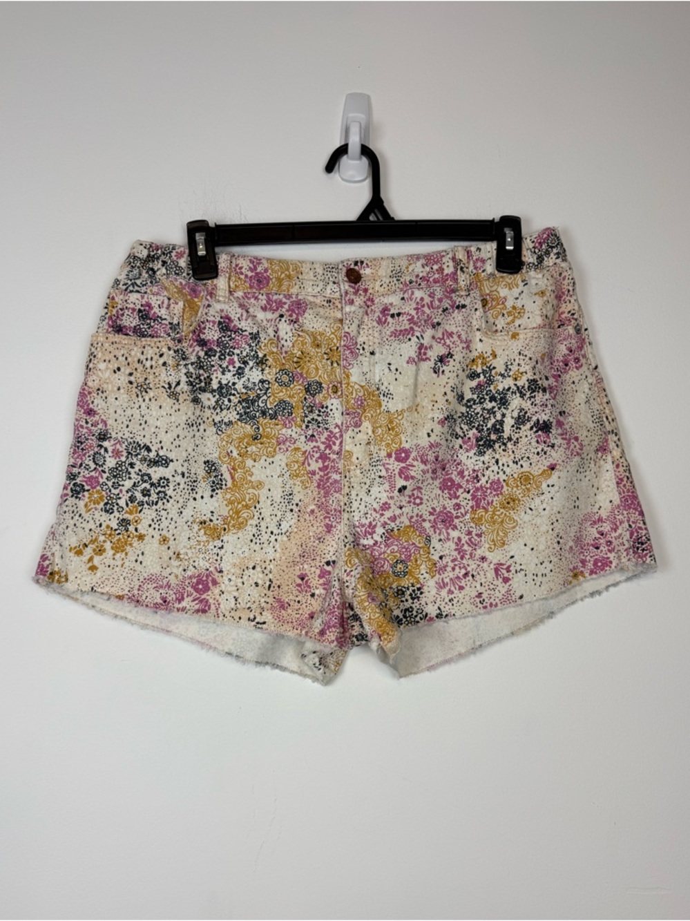 Anthropologie Pilcro Women Shorts Abstract Scrunchie Hi-Rise Elastic Waist XL